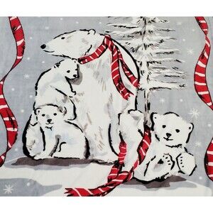 Vera Bradley Fleece Plush Throw Blanket BEARY MERRY Holiday Polar Bears